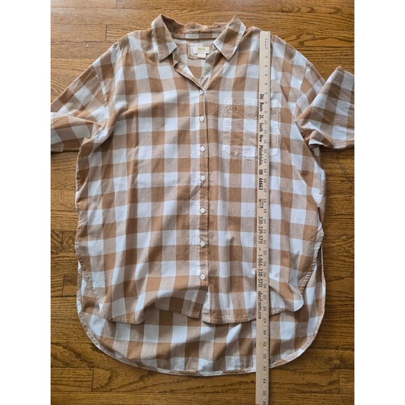 Maeve By Anthropologie The Bennet Button Down Long Sleeve Shirt Size Large - Picture 7 of 7